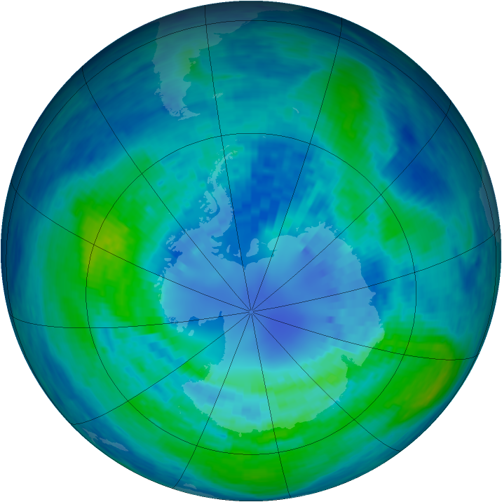 Antarctic ozone map for 09 April 1994